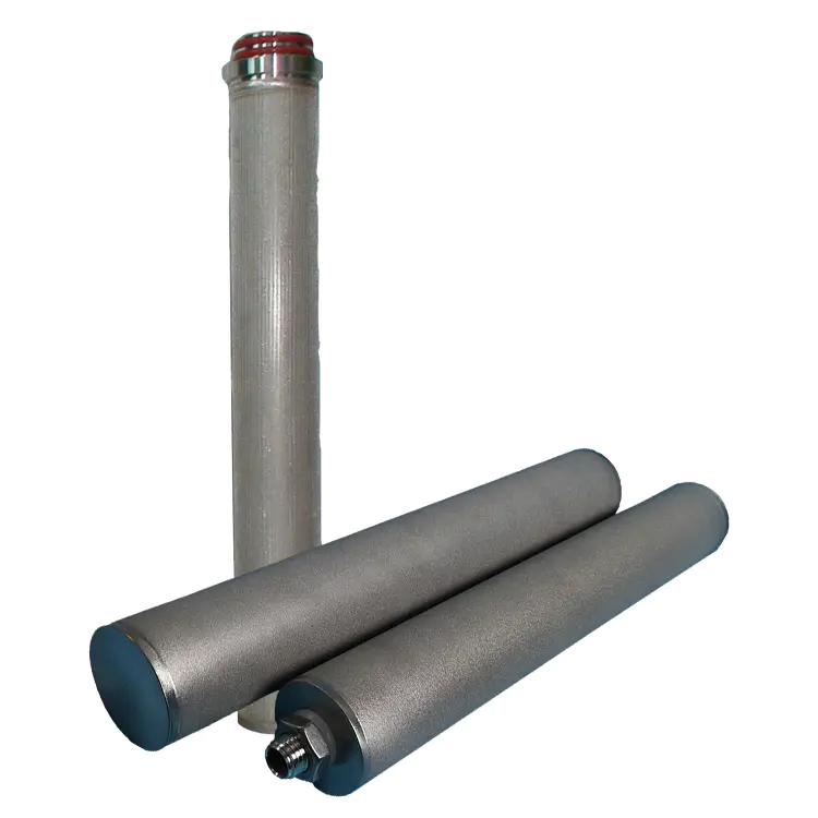 Stainless steel 50 microns material 10 20 30 40 inch sintered metal filter rod with screw connection M20 M30 M40