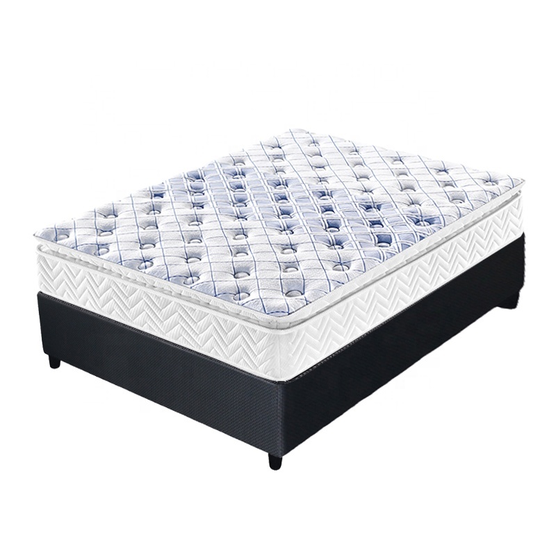 Pillow top design white full size memory foam spring mattress