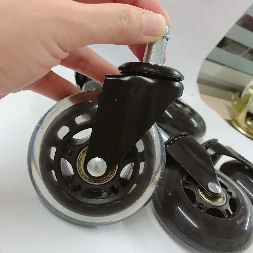 3 inch 75mm Transparent PU Polyurethane Roller Blade Caster Wheels
