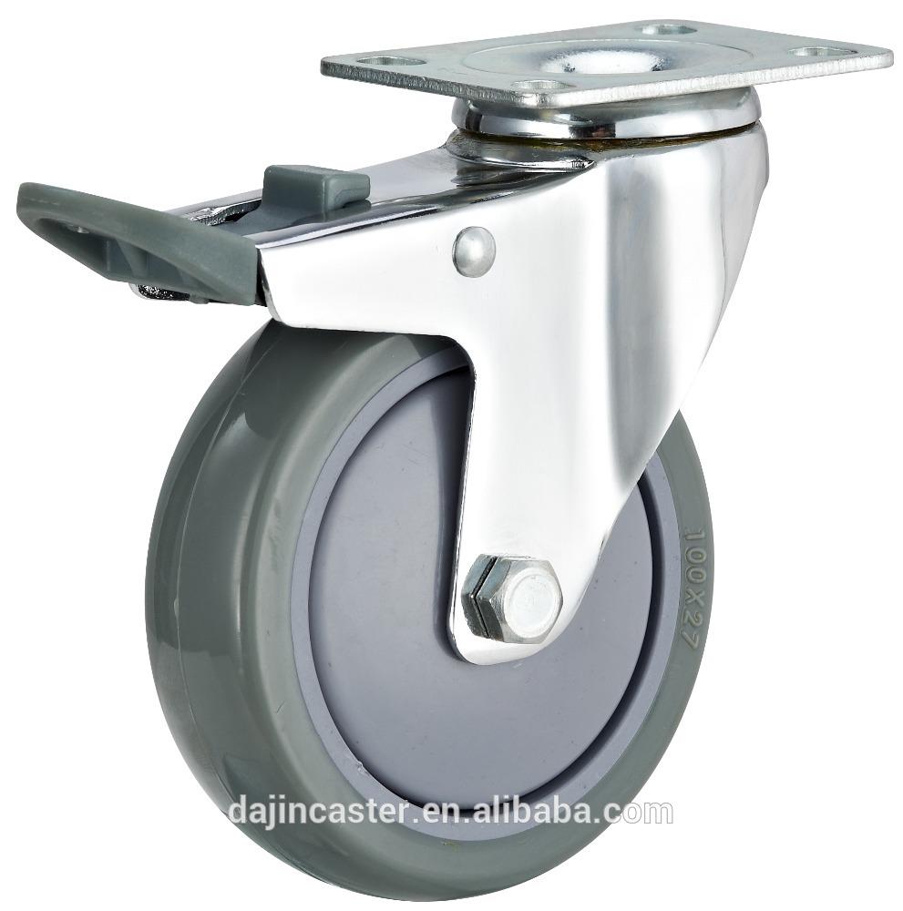 3/4/5 inch medium duty PU swivel caster wheels weight capacity 100kg