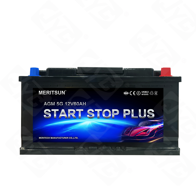 High Quality Factory direct sales GEL lead acid 12V 60Ah Start and stop agm  car batteries for engine start stop-MERITSUN