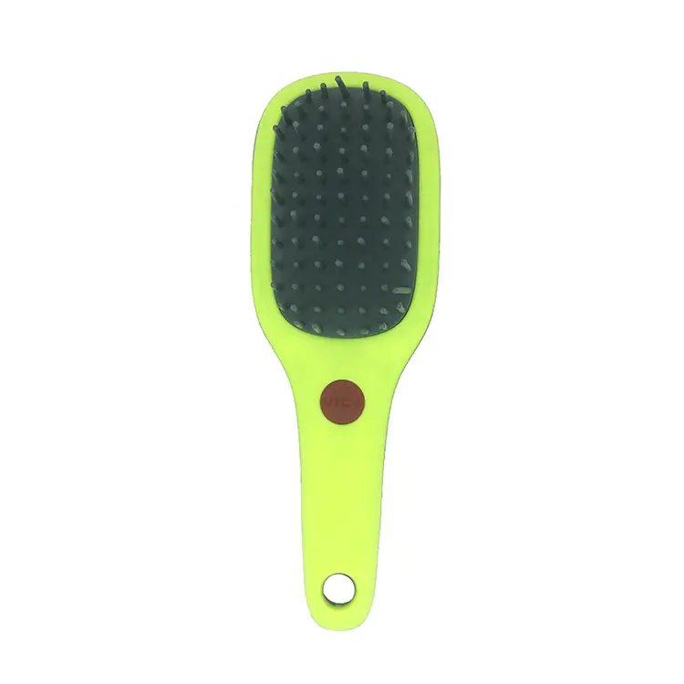Hot Sale Rubber Handle Plastic Cushion Detangling Wet Detangler Paddle Hair Brush