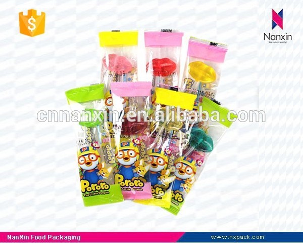 customized transparent candy lollipop packaging sachet