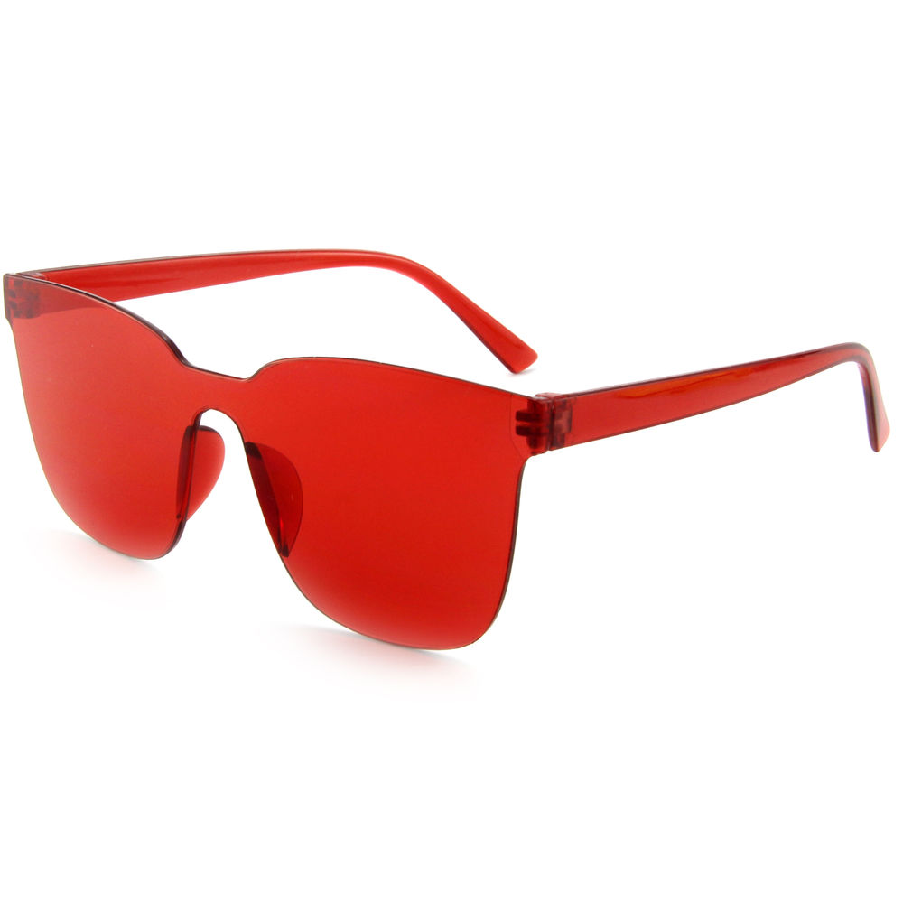 EUGENIA Wholesale Cheap Price Fashion Transparent Colorful One Piece Women Sunglasses