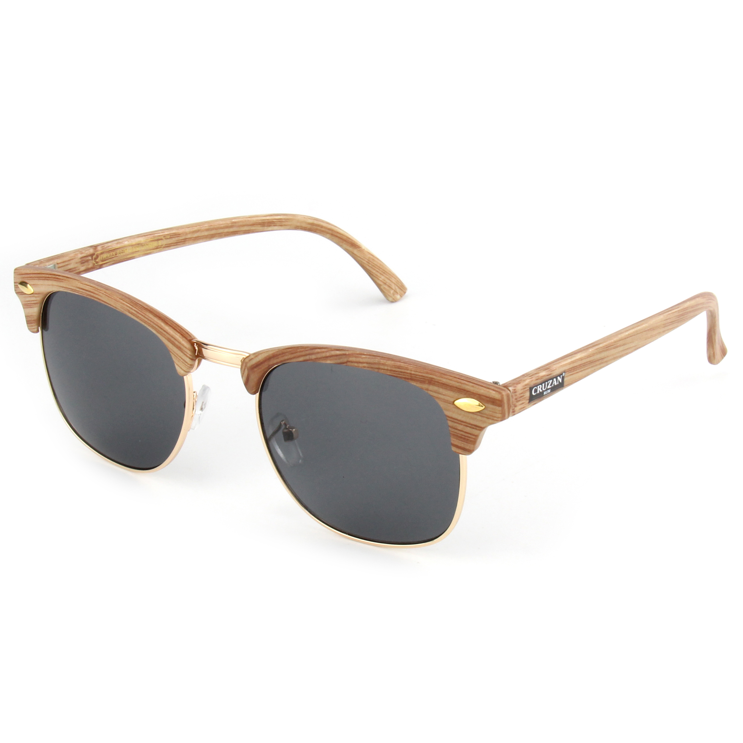 EUGENIA Classic Wooden Design Custom Logo Printed UV400 Protection Unisex Sunglasses