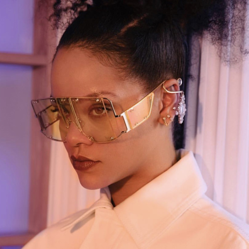 Eugenia Rivet Fashion Four Lentes Wrap Glasses 2020 Gafas de sol de gran tamaño cuadrado grande