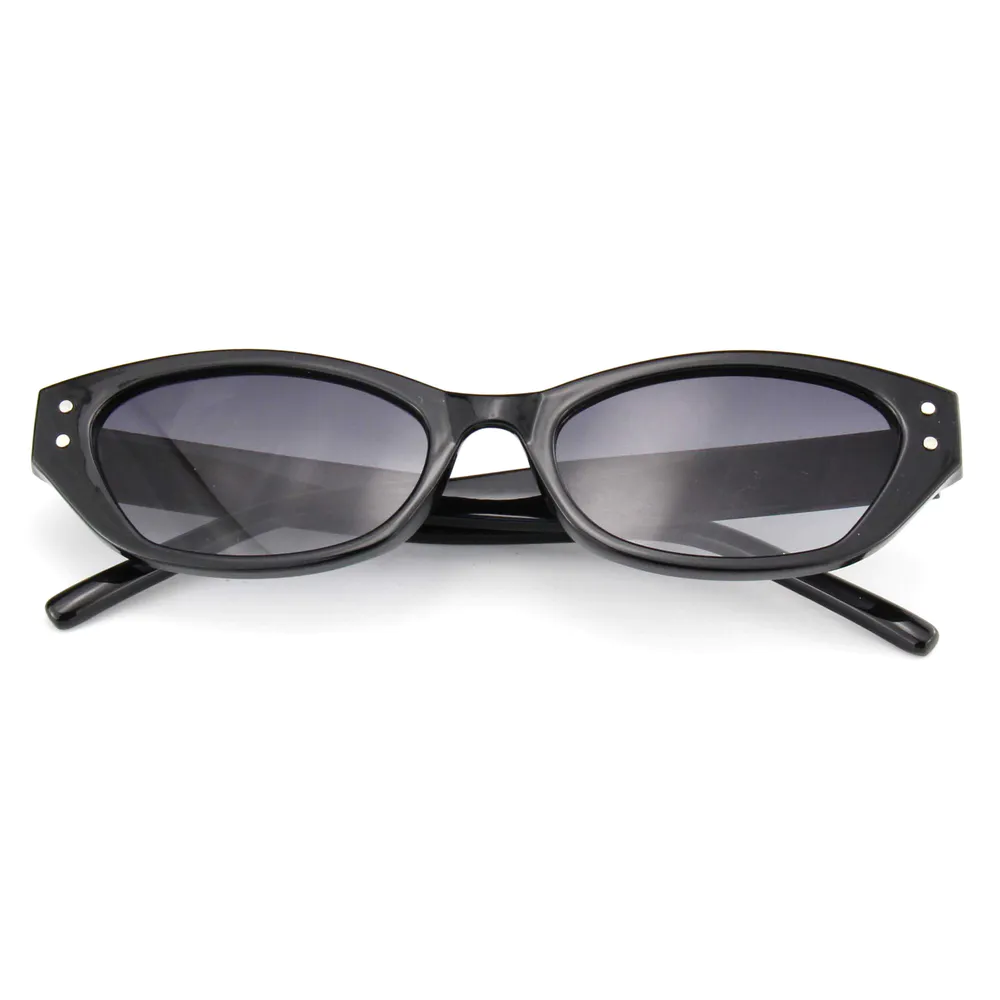 EUGENIA Small Frame Black Cat Eye Shape Diamond Shining Women Sunglasses