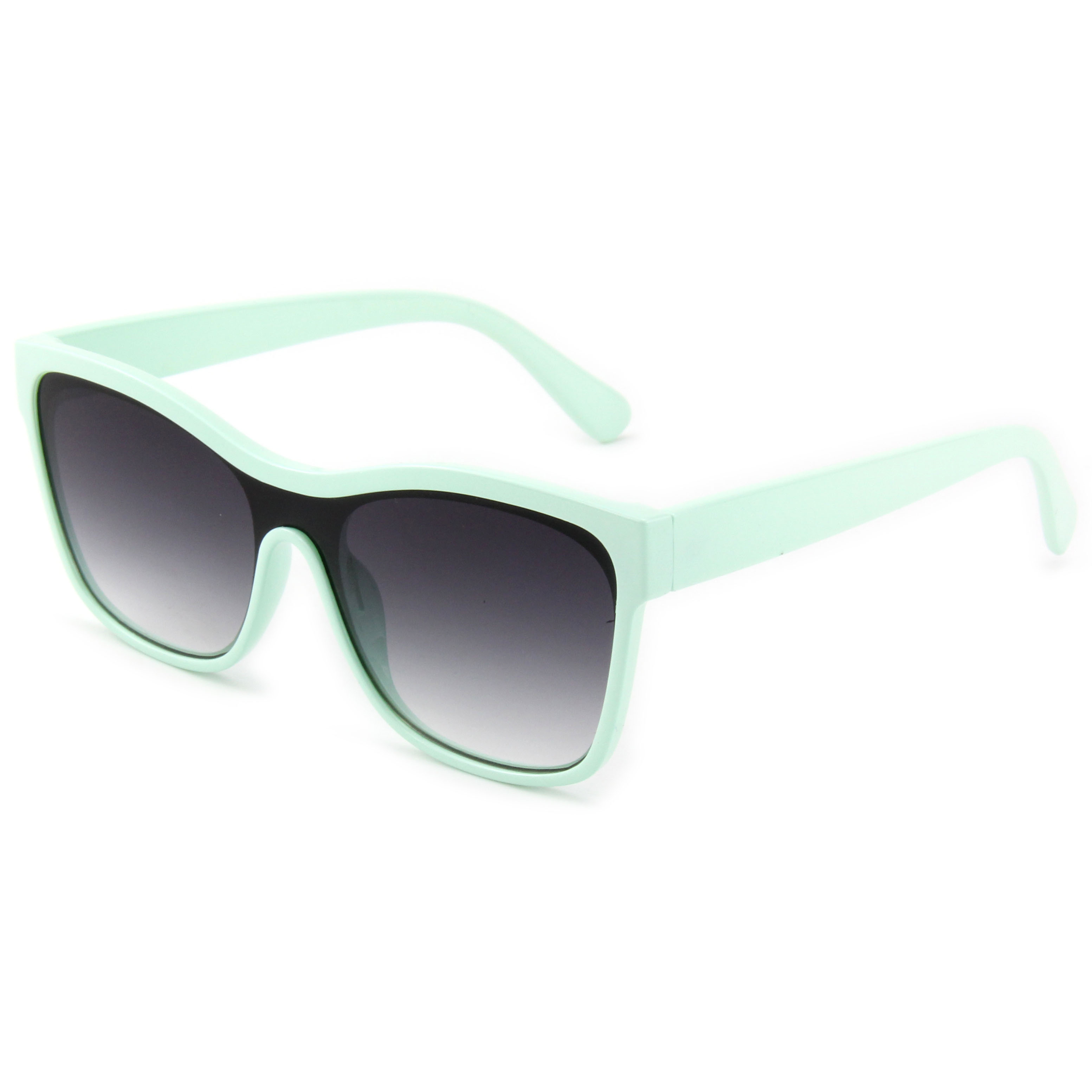 Eugenia de buena calidad con estilo de una pieza lente verde gafas de sol de moda gafas de moda