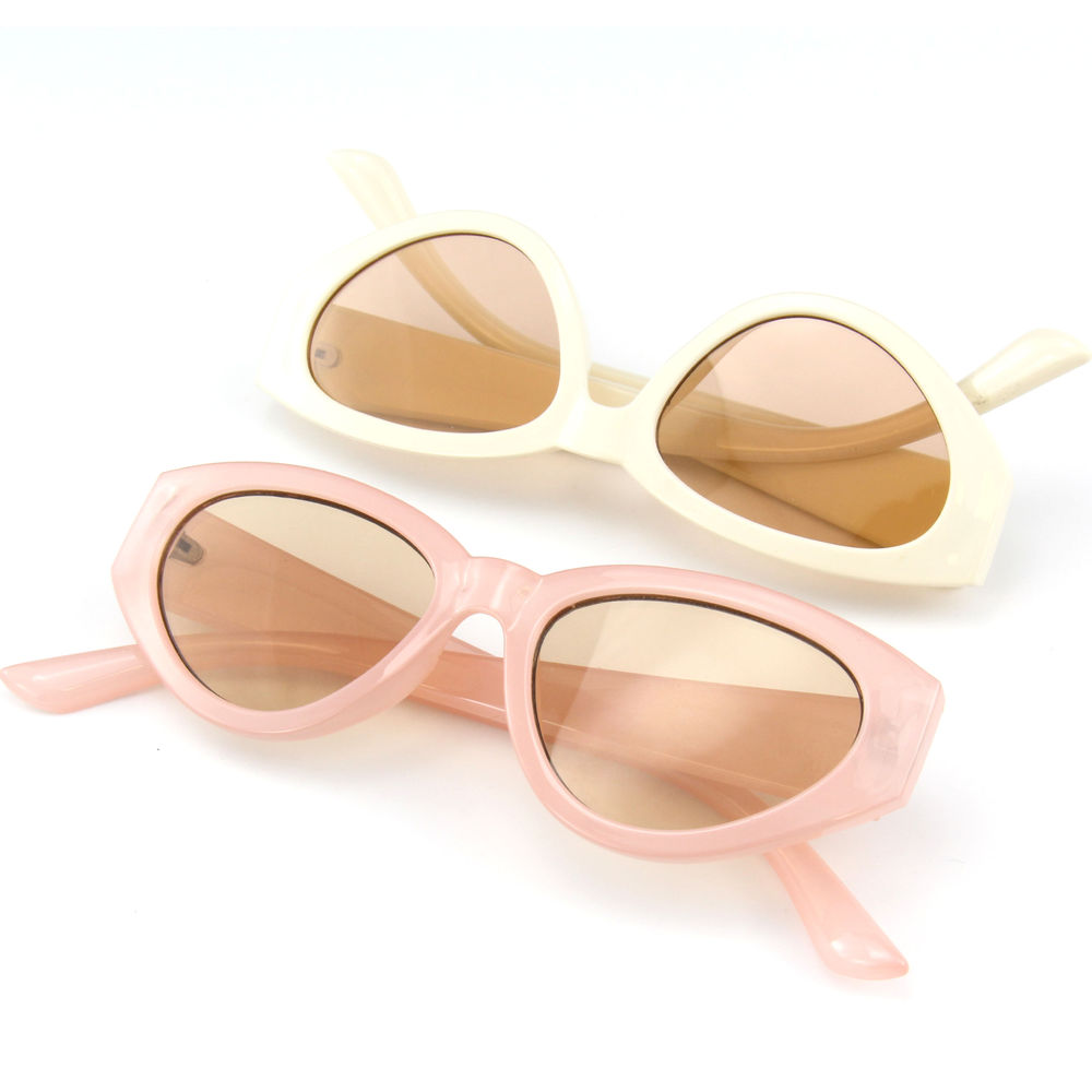 EUGENIA Newest Style Rhombus Custom Logo Fashion Sunglasses Retro Cat Eye Sunglasses For Women 2021
