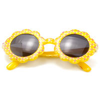 EUGENIA Yellow Flower Small Shape Kids Sun Flower Fashion Girl Sunglasses