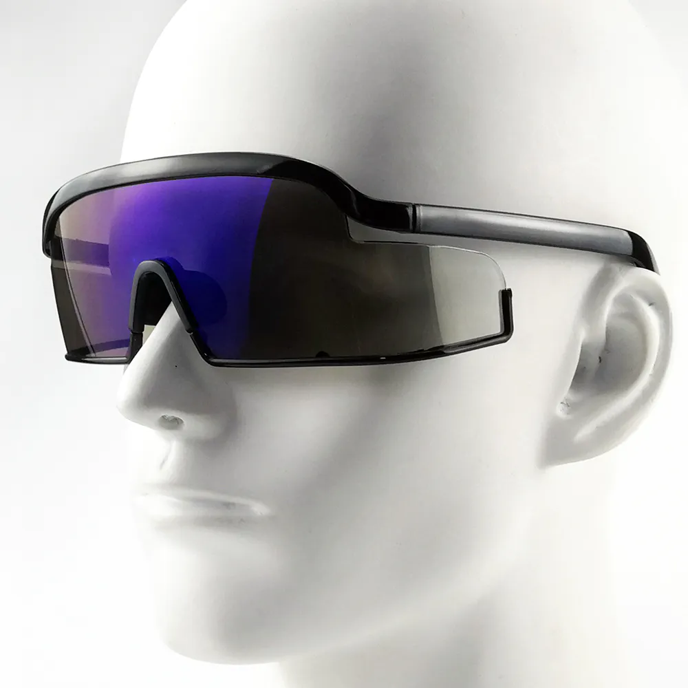 EUGENIA Big Frame Flat Top Eye Visor Shield Mirrored Square Oversize Men Women Visor Sunglasses