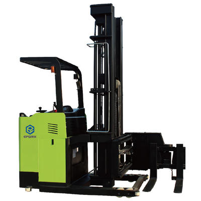 Pallet fork rotation electric three way stacker 9 meters lifting very narrow aisle forklift truck