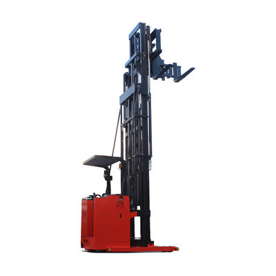 High lift electric three 3 way stacker VNA forklift truck for high rack warehouse material handling