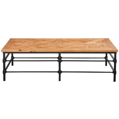 French Industrial Iron Frame Coffee Table with recycle wood top HL409