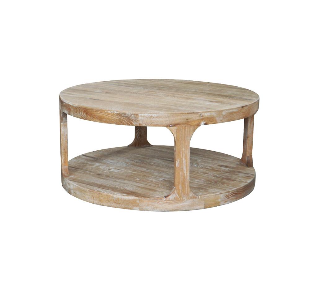 HL387-105 French-style Hand Carved Home Furniture Weathered Oak Wooden Bar Coffee Table