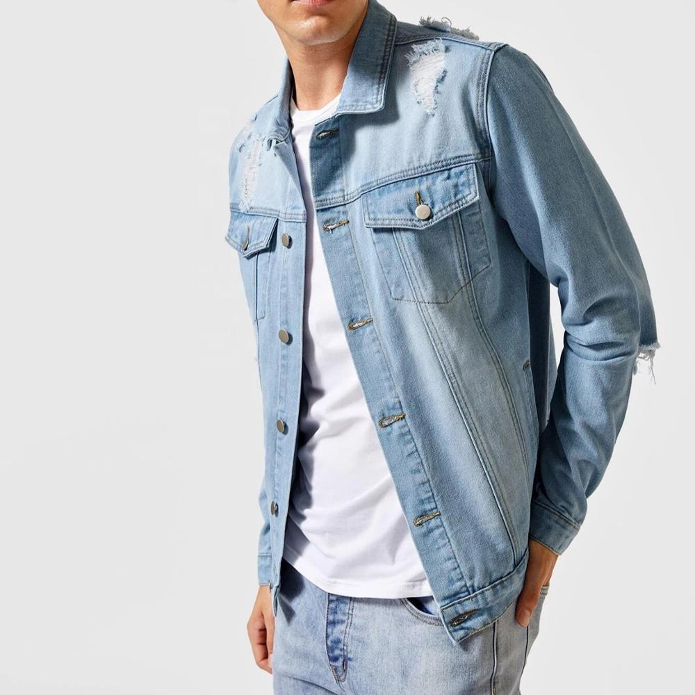 Cheapest Factory price Long Sleeve Spring And Autumn Casual Light Blue man Denim Jackets
