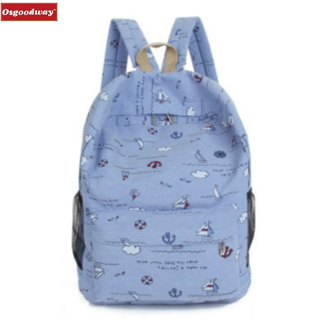 Osgoodway Korean Style Fashion Wholesale Canvas Bag School Rucksack Backpack for School College
