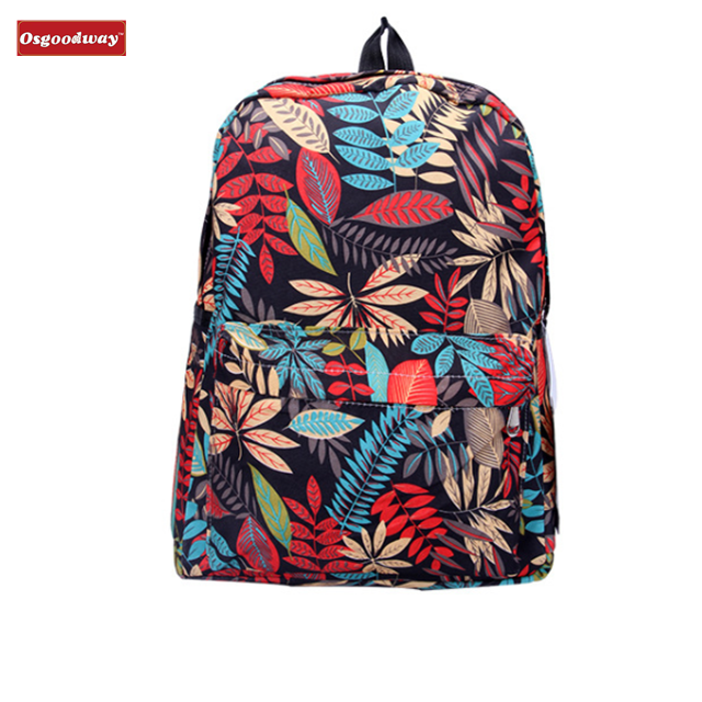 Osgoodway Waterproof Stylish Large Cute Women Girls Laptop Canvas Book Bag Backpack for Campus