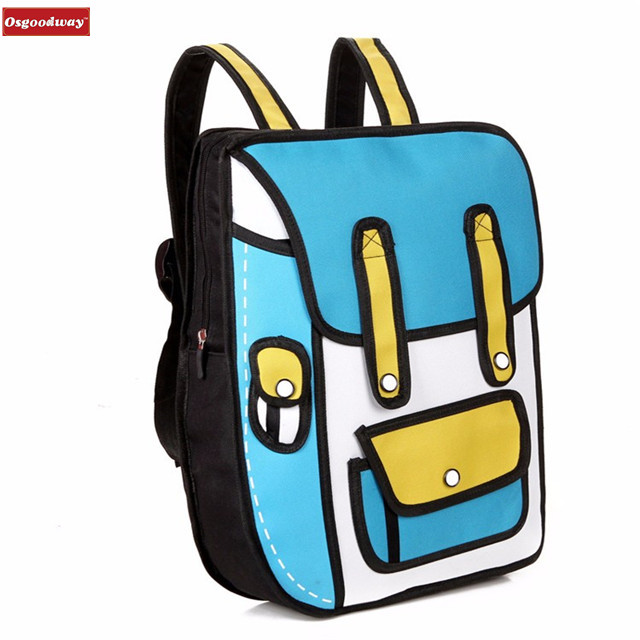 Osgoodway 2020 Japan Style 2D Drawing Cartoon Paper Bag Fashion School Bags Children Backpack for College Outdoor