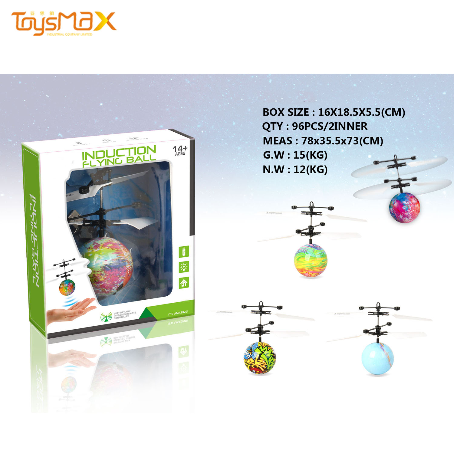 New product RCFlying Ball Helicopter infrared induction aircraft Toys With LED Lights