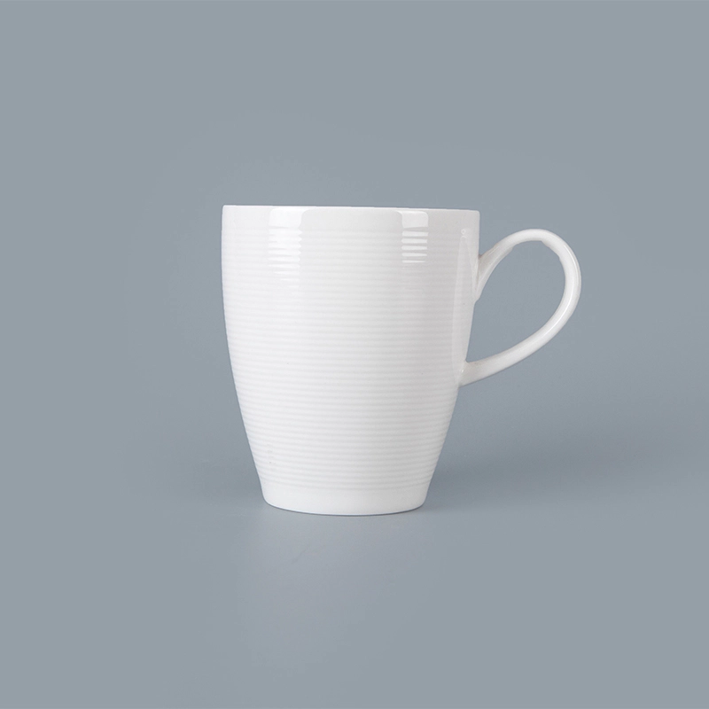 Modern Wholesale Chaozhou Porcelain Plates Restaurant Hotel Supplies Stackable CoffeeWhite Ceramic Custom logo Mug