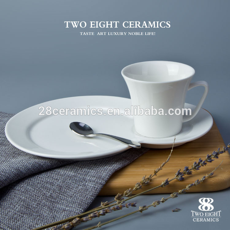 170ml cup with sauce, Free sample eco ware white porcelain coffee mug