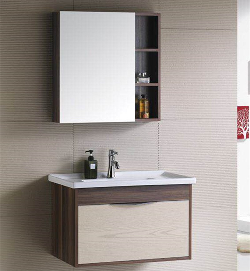 Chinese design wood modern bathroom vanity and wall hung bathroom vanity mirror cabinet