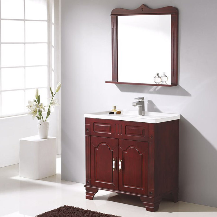Solid wood knock down bathroom vanity cabinet from china
