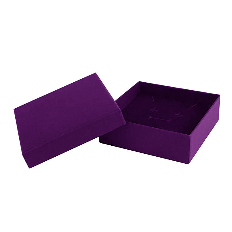 product-Purple cardboard paper jewelry ring necklace packaging gift box with sponge-Dezheng-img-1