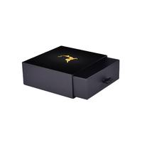 High Quality Anti Tarnish Logo Hot stamping Black Drawer Jewelry Box With Lids For men