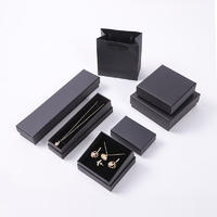 Customized necklace ring eyelash packaging box black paper jewelry gift box with heaven and earth cover