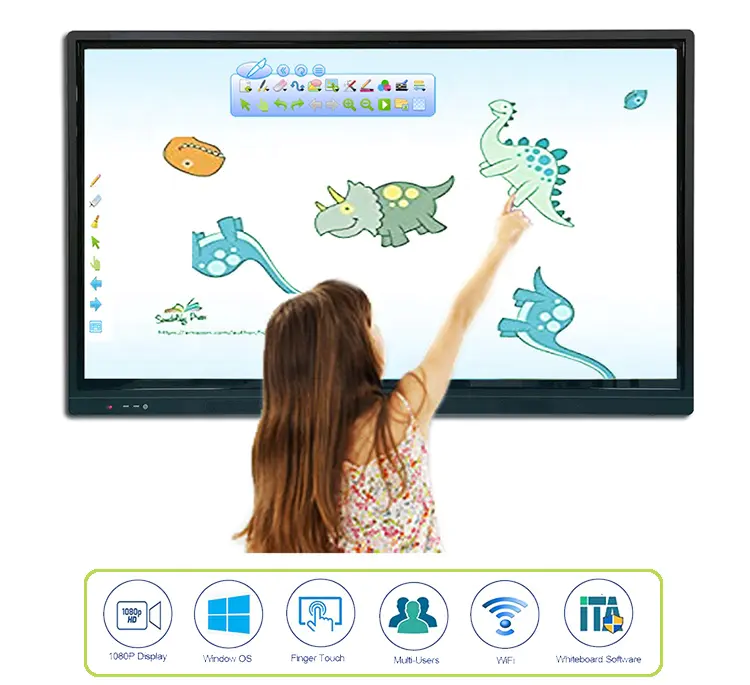 Best Electronic Display Lcd Finger White Whiteboard Digital Interactive Touch Screen Board For Schools