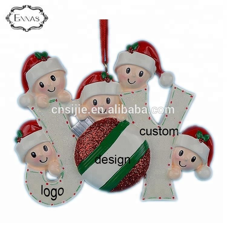 Polyresin Personalized Our Family Christmas Snowman Xmas Ornaments For Home Decoration