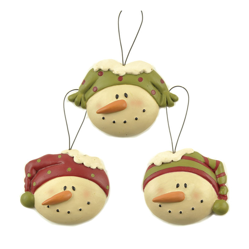 Small Order Quantity Personalized Resin Snowman Head Christmas Tree Hanging Ornaments