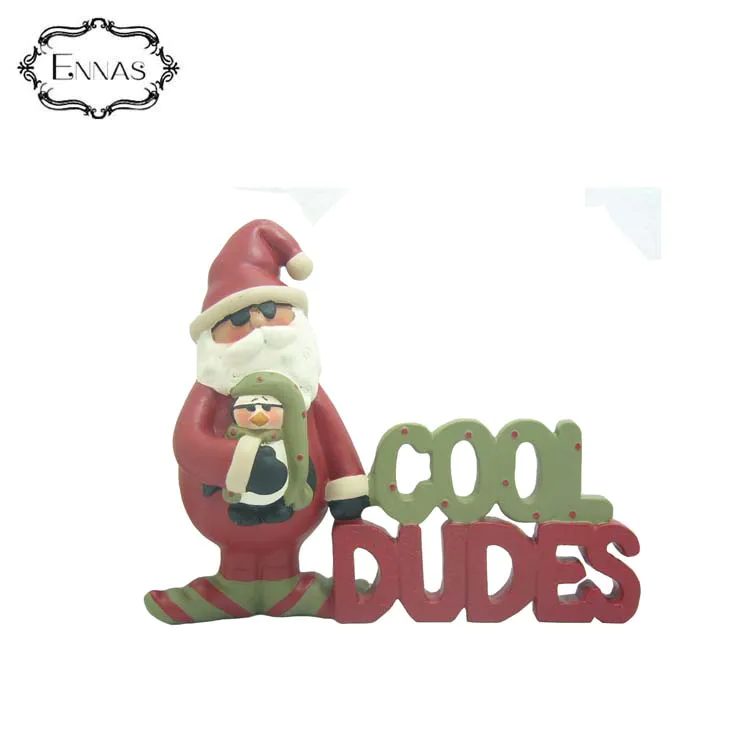 Dureble cool dudes' santa penguin figurine home interior specials souvenirs