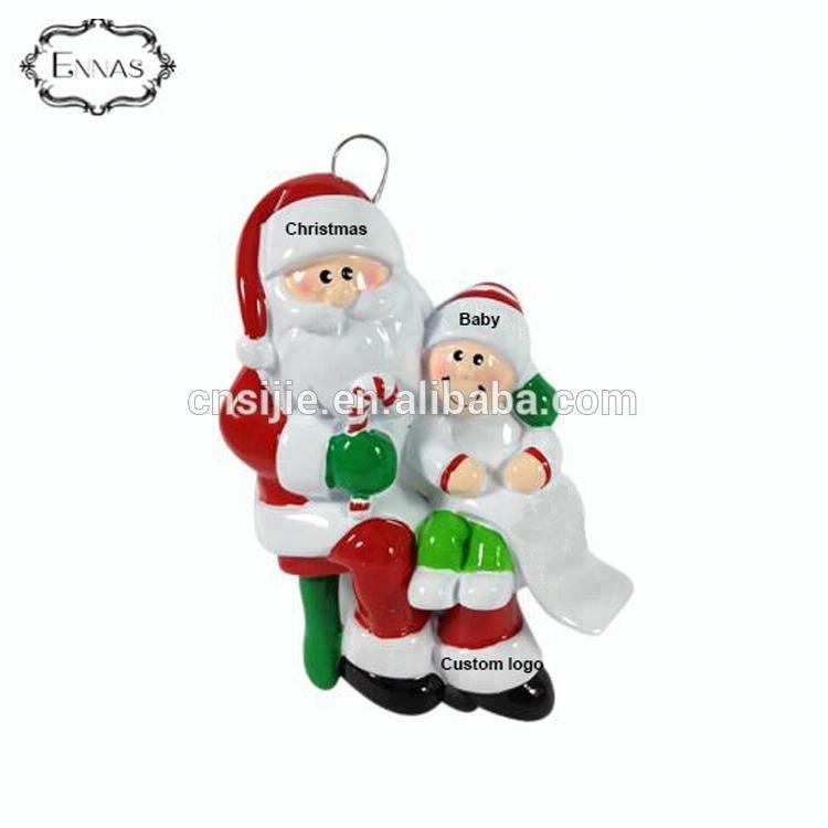 OEM Customized Polyresin Xmas Angel Pendant Decorated with Christmas Santa