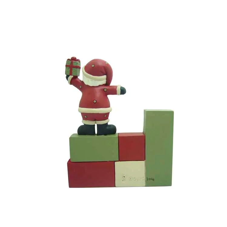 Custom wholesale creative christmas ornaments santa figurine decoration 'i want it all' blocks