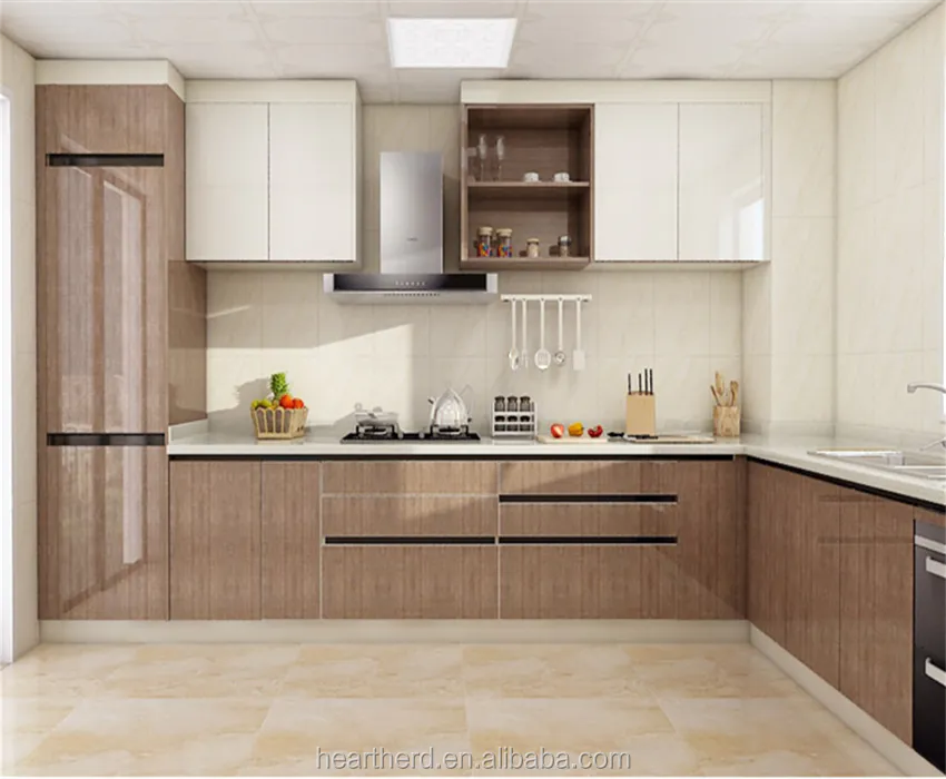 Practical Home Contemp Pvc Simple Real Wood Kitchen Cabinet