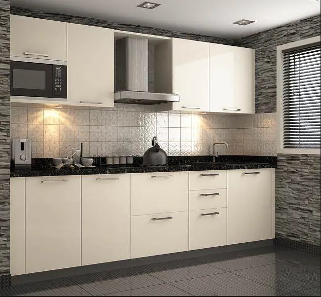 Cheap high gloss modular pvc kitchen cupboard european style