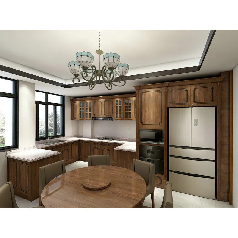kitchen cabinet manufacturers supply the overall kitchen cabinet European solid wood board type kitchen cabinet