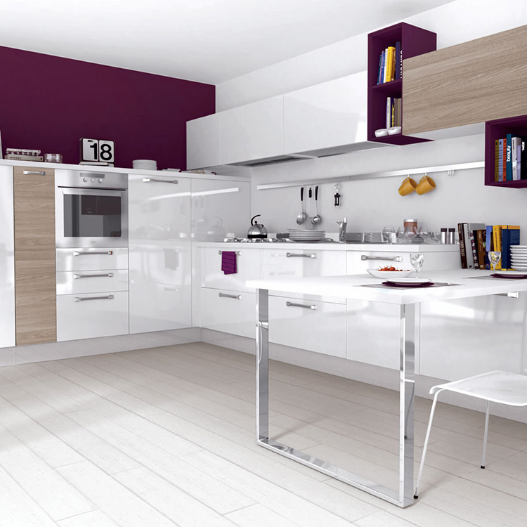 Modern style wood kitchen cabinet designs apartment projects