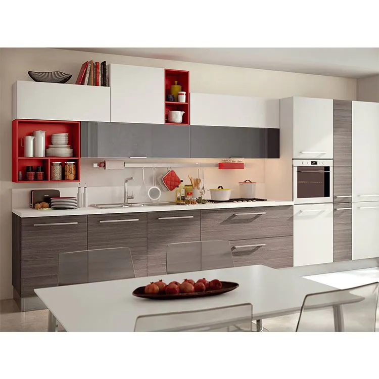 Design Wall Hang Solid Wood Kitchen Cabinet Modern Kitchen Furniture Factory Custom made