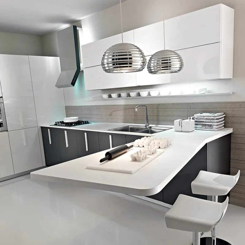 PVC Modern Factory Latest Designs White Shaker WoodKitchen Furniture Set Kitchen Cabinet
