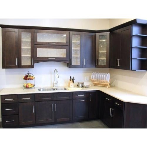 MDF natural colorwooden kitchen cabinet