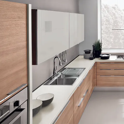 Modern style wood white kitchen cabinet designs apartment projects