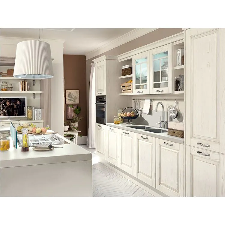 All-in-one Solid Wood European Pantry Kitchen Cabinets Set Wholesale office kitchen In China