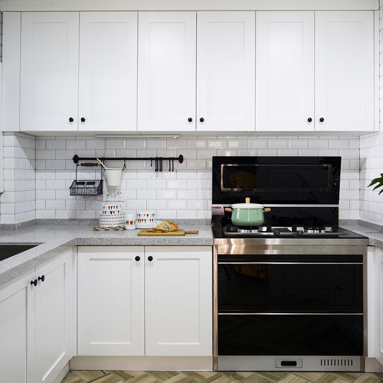 China manufacturer highend modern style white kitchen cabinet designs wood kitchen cabinet apartment projectscustom made
