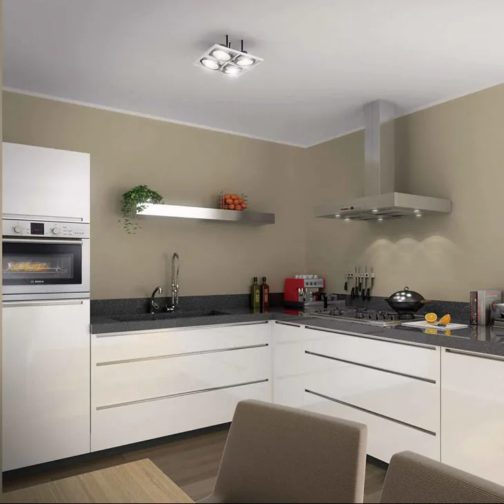 White Modular Solid Wood Modern L shaped Kitchen Cabinets Designs Modern
