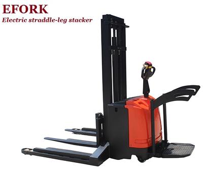 1000Kg 4m Electric Straddle Stacker with imported CURTIS controller