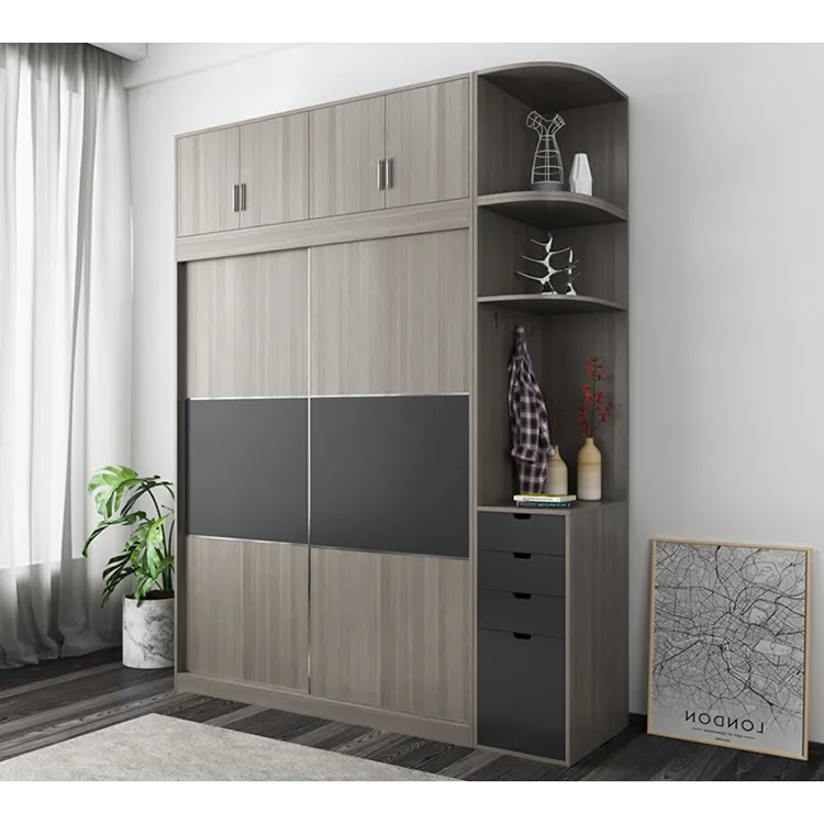 High grade particle board with melamine wardrobe bedroom furniture